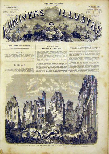Original Old Antique Print Hotel Dieu Delannoy Demolitions French 1866 Victorian