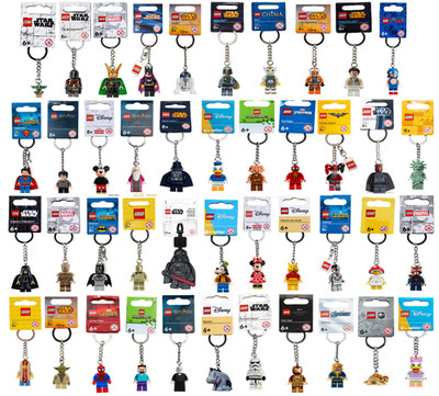 LEGO Schlüsselanhänger Metallring + Kette Minifigur Keychain Minifiguren Zubehör