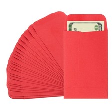 F&uuml;r Money Envelope, 25 St&uuml;ck 3,5" x 2,2" f&uuml;r Schecks M&uuml;nzen, Rot