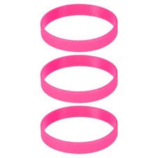 3Pcs Bracelets Wristbands 1/2 Inch Width 8.5" Length Rose Red