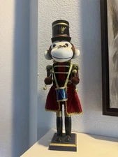 Michaels Wooden Nutcracker Soldier Monkey Christmas Ornament 16 inch