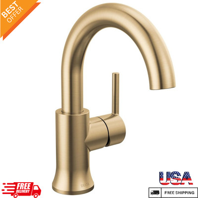 Delta 559HA-CZ-DST Trinsic Single Hole Bathroom Faucet, Gold Bathroom Faucet