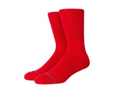 Stance Icon Classic Crew Socks in Red Men's