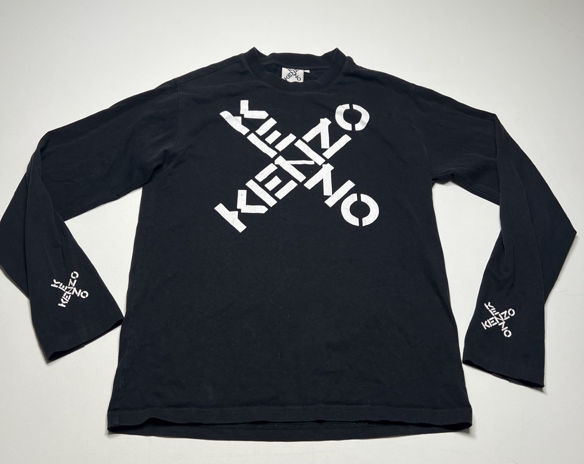 Kenzo Long Sleeve T Shirt Size Small Cross Logo | eBay