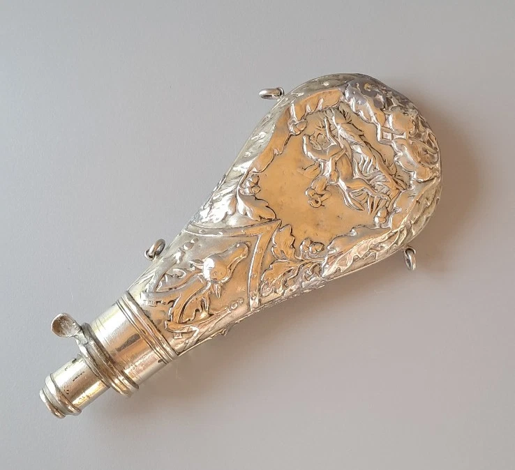 Poire à poudre anglaise - G & J.W.HAWKSLEY SHEFFIELD - Métal argenté - Photo 2/4