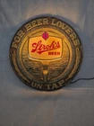 Vintage 1970s Strohs Beer Lighted Sign 14.5" x 5" Wall Mount  Bar Decor Man Cave