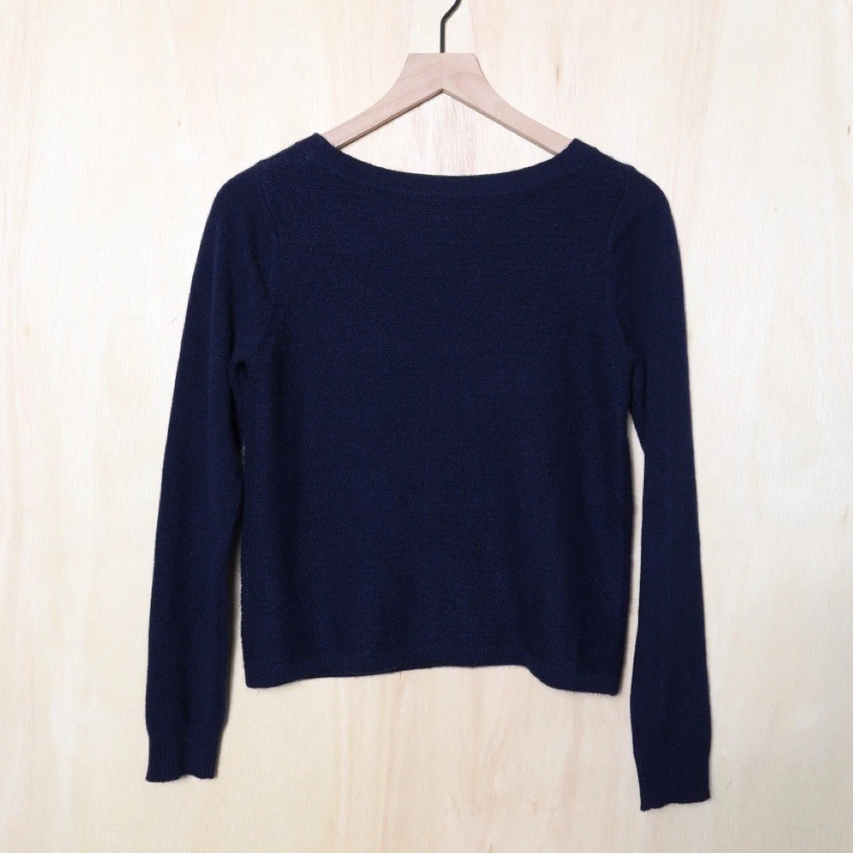 Suéter Quinn 100 % cachemir tejido azul marino talla XS Foto 3 de 4