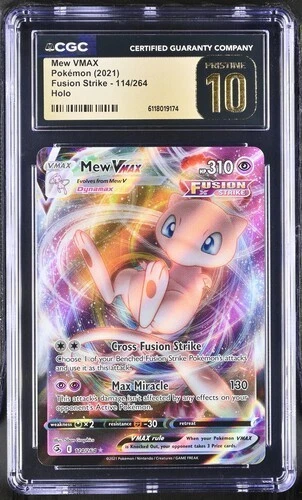 ✨✨ CGC 10 Pristine Mew VMAX 114/264 Ultra Rare Fusion Strike Pokemon Card