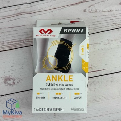 Ankle Sleeve McDavid Sport Wrap Support Compression Brace Black Size LXL