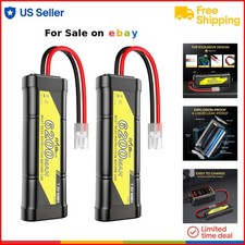 7.2V 6200mAh NiMH RC Battery Pack Flat Tamiya Connector Hobby Replacement