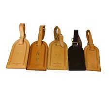 Louis Vuitton Name Tag 5 Set Brown Leather Bag Accessories 165572