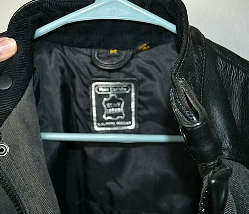 Vintage Hein Gericke Rally Leather and Denim Motorcycle Jacket Men's Size Med. - Picture 3 of 7