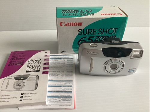 Canon SureShot 65 Zoom Datum 35 mm Point/Shoot Kamera - Box und Handbuch