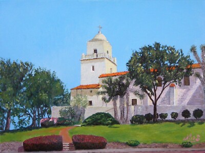 San Diego Junipero. Stunning Oil Painting. Original. Impressionist Art 18x24 in.