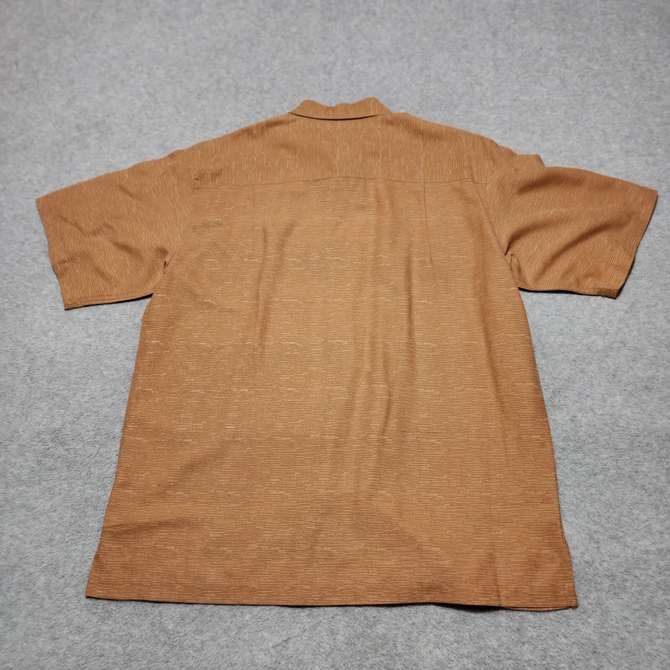 Camisa Izod Para Hombre Grande Marrón Lavable Seda Abotonada Informal Exterior Para Hombre Foto 2 de 4