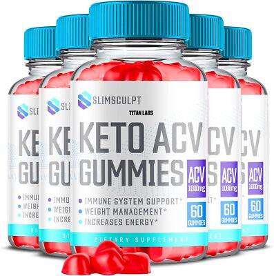 (5 Pack) Slimsculpt Keto Gummies, Slim Sculpt Keto ACV Weight Loss (300 Gummies)