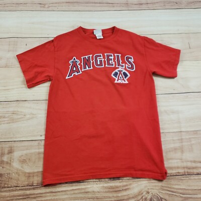 VINTAGE Los Angeles Angels Shirt Youth Extra Large Red White Baseball MLB  Boys
