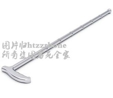 Solid Stainless Steel Walking Stick Bamboo Joint Cane Hiking Sports Help Tool