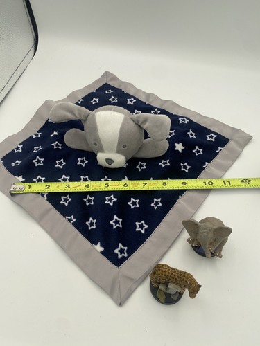 Carters Child Of Mine Navy Blue & White Stars Puppy Dog Security Blanket Lovey - Picture 2 of 9