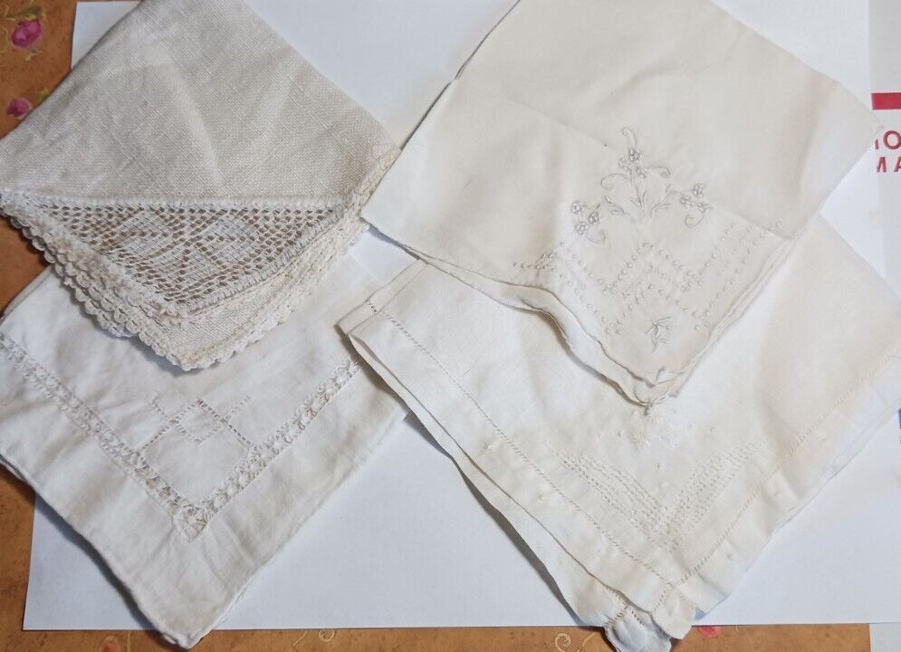 Antique/ Vintage Handkerchiefs Embroidered Linen … - image 1
