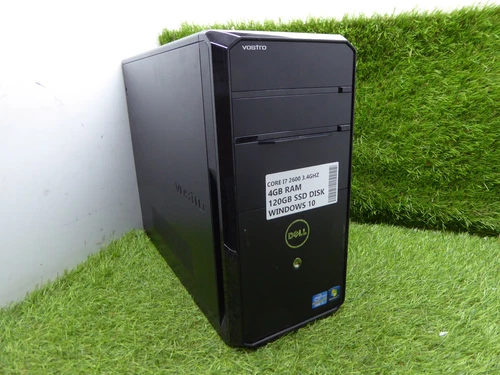 DELL VOSTRO 460  INTEL i7 2600 3.4GHZ 120GB SSD 4GB WINDOWS 10 PC TOWER MT FAST