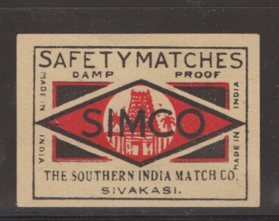 MATCHBOX LABELS INDIA - Simco (Temple), SIMCo - **