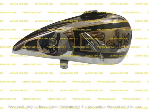 AJS 1930 MODEL R6 350CC BLACK & CHROME STEEL PETROL TANK WITH CAP & TAP /FIT FOR - Picture 2 of 8