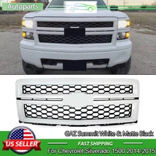GAZ Summit White Front Bumper Grille For 2014-2015 Chevrolet Silverado 1500 LTZ