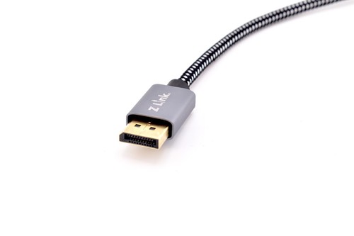Adaptador DisplayPort macho a HDMI hembra, conectores dorados, cable trenzado - Imagen 6 de 14