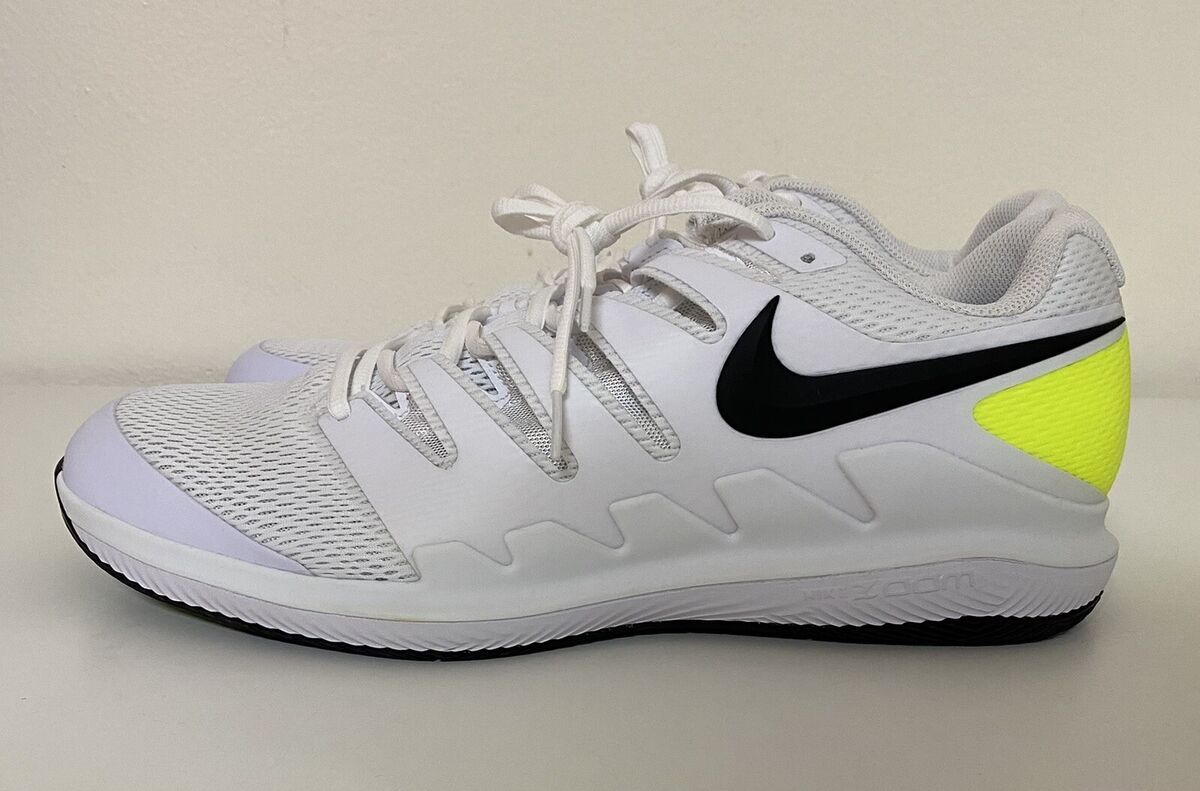 Nike Air Zoom Vapor X HC White Black Volt Mens Sz 15 Tennis Nike Air Zoom Vapor X HC White Black Volt Mens Sz 15 Tennis