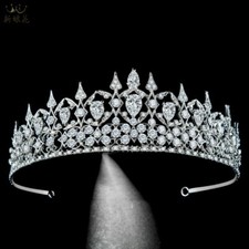 Bridal Tiara Bridal Princess Crystal Tiara Silver Clear Swarovski Crystal Rhines