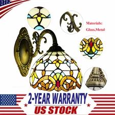 Tiffany Style Wall Sconce Stained Glass Light Art Deco Fixture Wall Mount Lamp