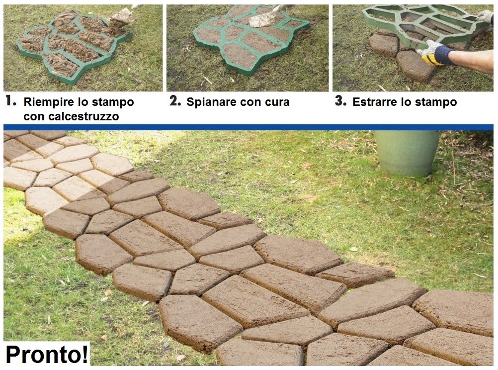 Stampo - Forma Da Giardino Per Lastricato E Vialetti In Cemento - Foto 2