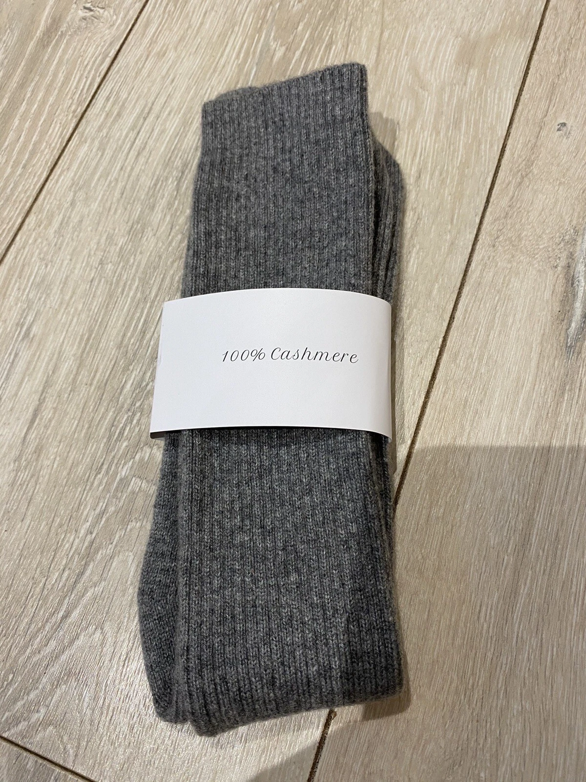 Luxurious 100% Inner Mongolian Cashmere Bed Socks Charcoal Grey M/L U.K. 6/8