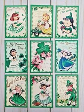 9 Vintage Style St. Patty's Pocket Letter Cards Junk Journals Scrapbooks Crafts