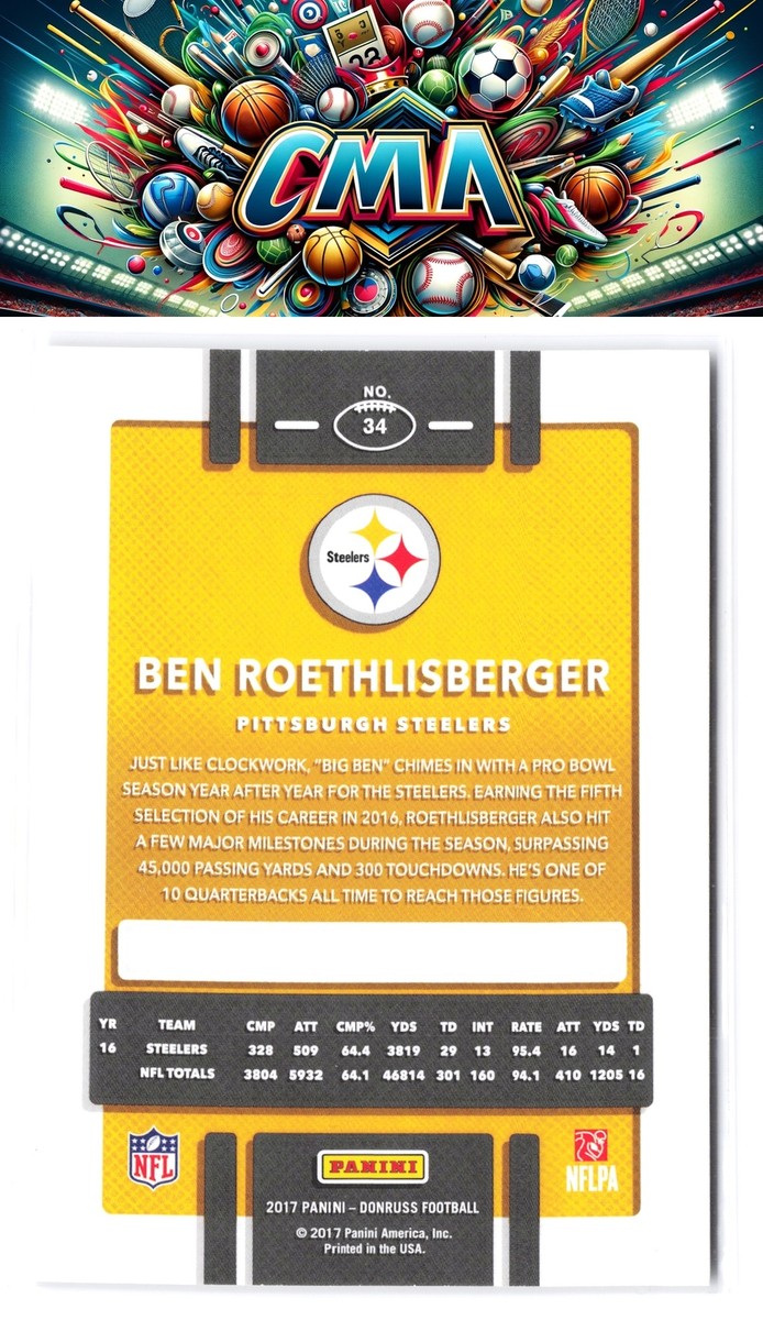 2017 Donruss #34 Ben Roethlisberger | eBay