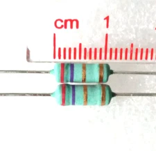2 pcs 2.7 (2R7)  ohm 1W Wire Wound Power Resistors. With flame retardant coating