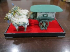 4 HORSES PULLING ORIENTAL CART WITH DRIVER INCLOSED CASE WITH TOP ART NO.B-9406