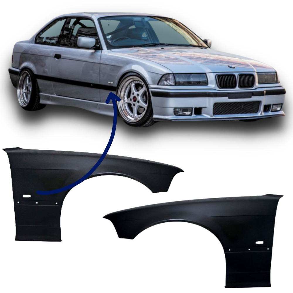 Ailes avant en acier pour BMW Série 3 E36 coupé et cabriolet phase 2 de 1996 à 1999