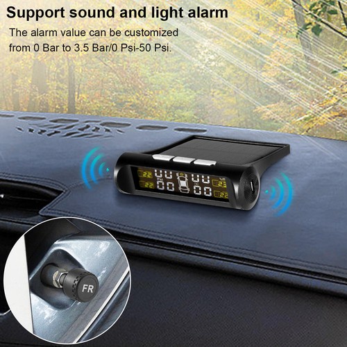 Wireless Car Solar LCD Tire Pressure Monitoring System + 4 External Sensors - Picture 7 of 13