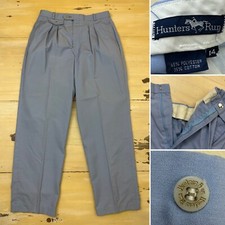 HUNTERS RUN - Vtg 1980s High Waist Loose Tapered Blue Pants, Womens 14 28 x 27