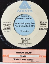 Silver Wham Bam VG+ 45 7" Vinyl Pop Rock -Check Bulk Buy Coupons!