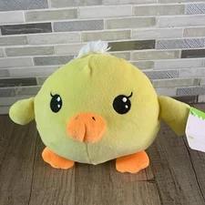 HugFun Round Yellow Chick Plush 8" Stuffed Animal Happy Go Fluffy Spring Easter