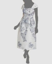 Rickie Freeman by Teri Jon Women's White Jacquard Cap-Sleeve Dress Size 2