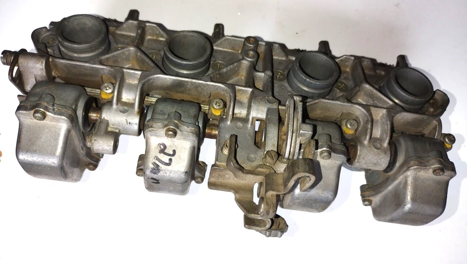 Gang of 4 Mikuni KOGYO Carburetors Carbs Rack 27MM AS IS Dragbike GT - Image 4 of 4