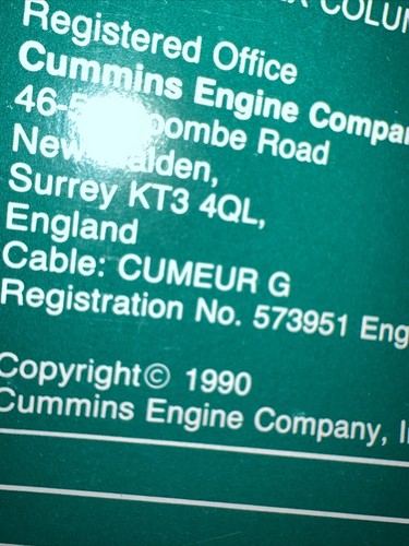 Cummins 4B3.9 , 4BT3.9 Automotive Parts Manual 1988 1990 - Picture 3 of 5