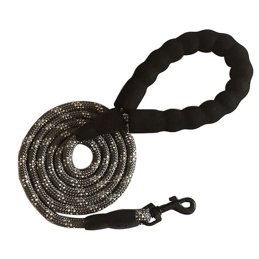 10FT Large Pet Rope Dog Leash Heavy Duty Reflective Nylon Leads w/ Comfy Handle