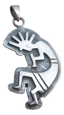 925 Sterling Silber Kokopelli Halskette mit Anhänger A48