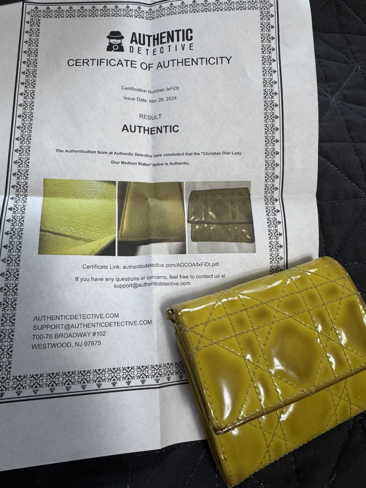 Petit porte monnaie jaune Lady Dior fabriqué en Italie PROJETS PIECE