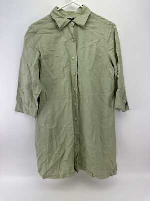 Rafaella Womens Olive Green Linen Blend Dress Shirt Size 10 | eBay